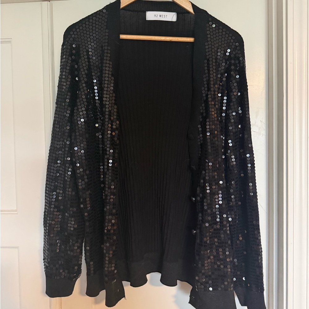 92 West Black Sequin Women's Sweater